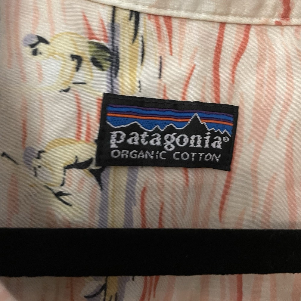 Patagonia Hawaiian Aloha Print Shirt Paddling Diamond Head Palm‎ Sz L/XL? B5 - Picture 3 of 10